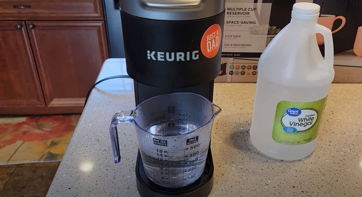 cup full of vinegar under keurig