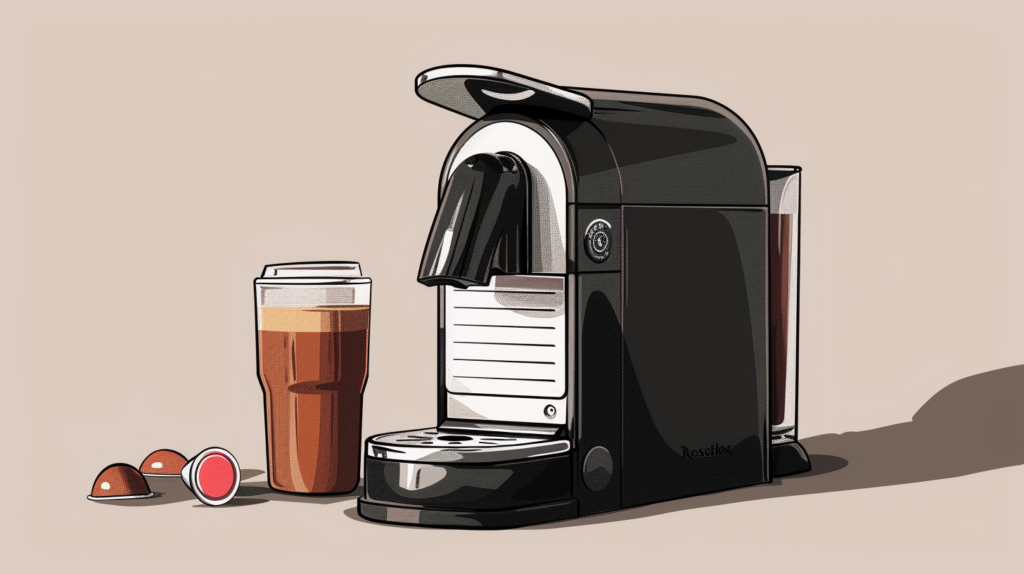 cartoon espresso machine