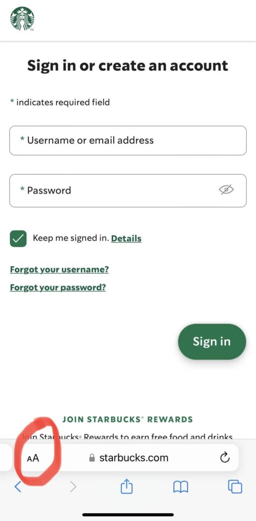 starbucks mobile website 