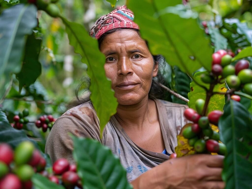 woman farming coffee