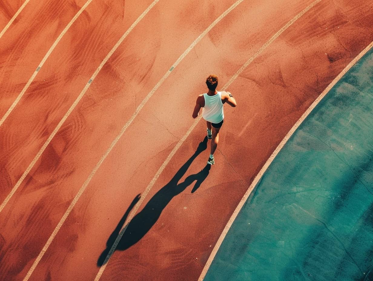 man running on track