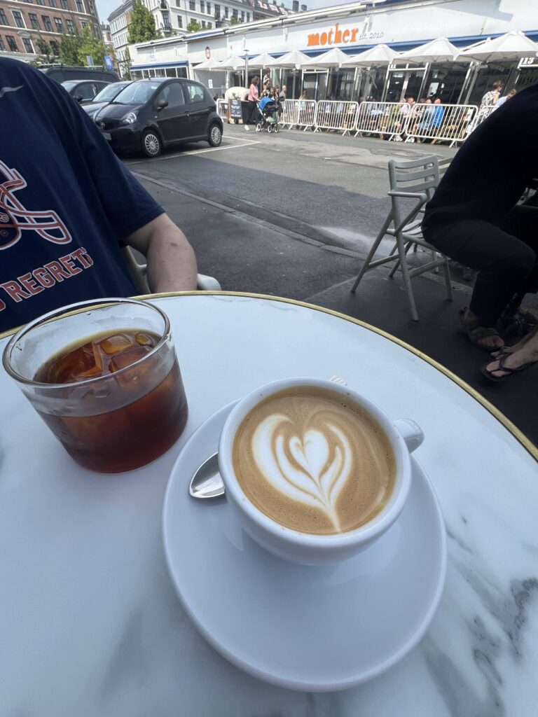 drinking coffee outside in copenhagen